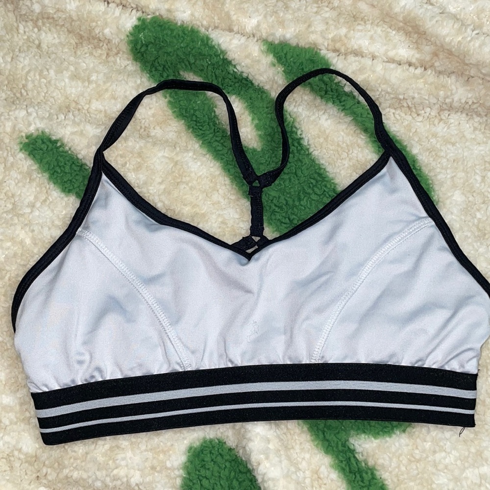 White & black sports bra